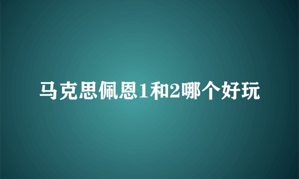马克思佩恩1和2哪个好玩