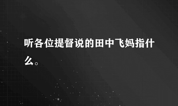 听各位提督说的田中飞妈指什么。
