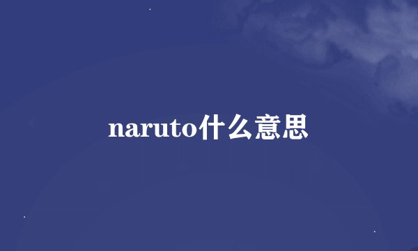 naruto什么意思