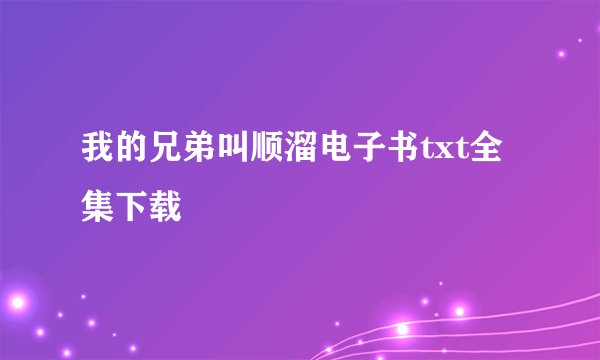 我的兄弟叫顺溜电子书txt全集下载