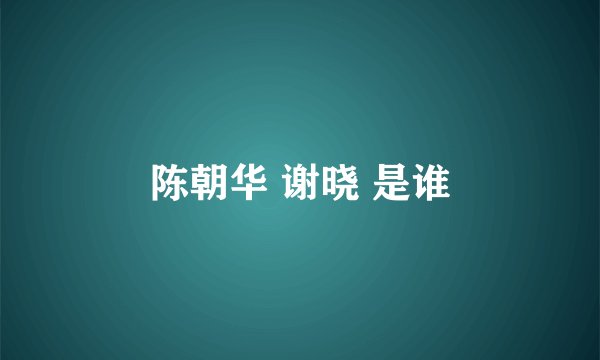 陈朝华 谢晓 是谁