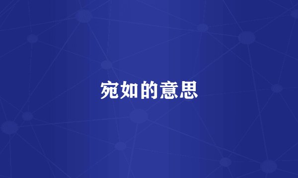 宛如的意思