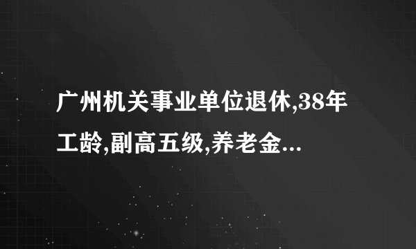 广州机关事业单位退休,38年工龄,副高五级,养老金加上各种补贴20300元属于什么