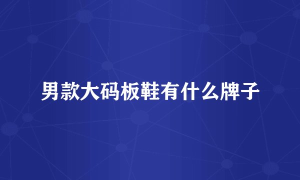 男款大码板鞋有什么牌子