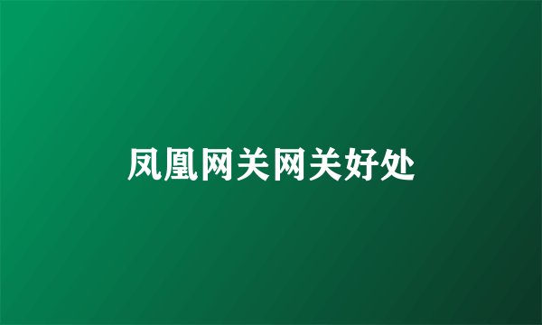 凤凰网关网关好处