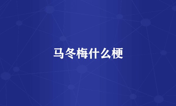 马冬梅什么梗