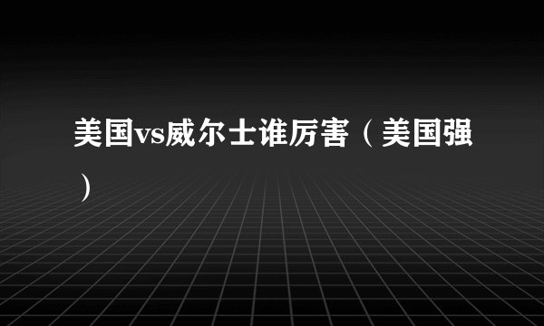 美国vs威尔士谁厉害（美国强）