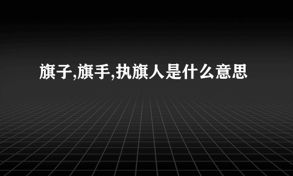 旗子,旗手,执旗人是什么意思