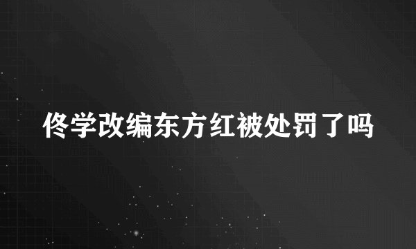 佟学改编东方红被处罚了吗