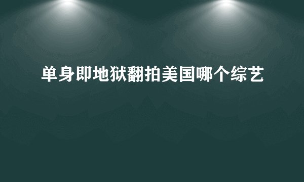 单身即地狱翻拍美国哪个综艺