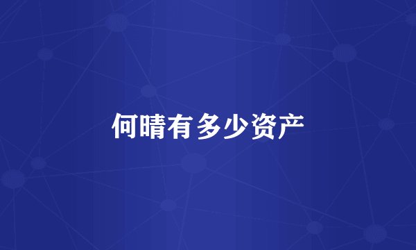 何晴有多少资产