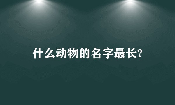 什么动物的名字最长?