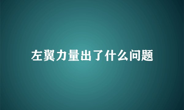 左翼力量出了什么问题