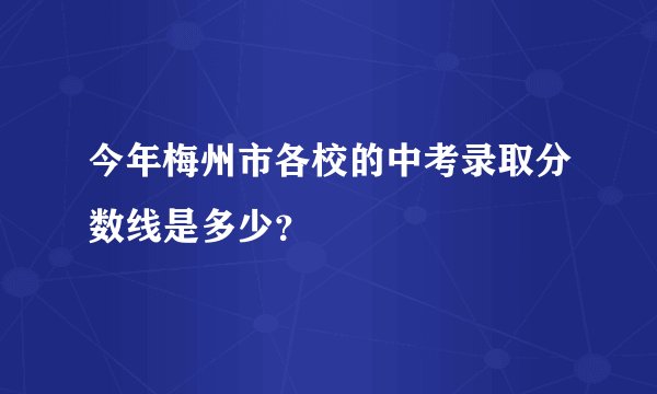 今年梅州市各校的中考录取分数线是多少？