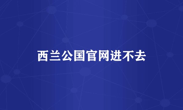 西兰公国官网进不去
