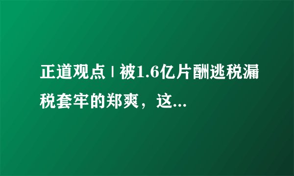 正道观点 | 被1.6亿片酬逃税漏税套牢的郑爽，这次怎么解套？