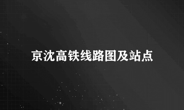 京沈高铁线路图及站点