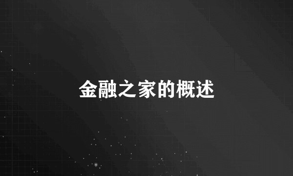 金融之家的概述
