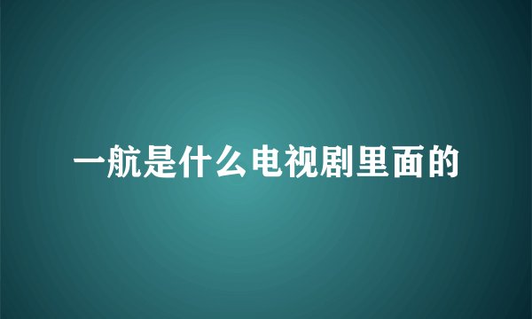 一航是什么电视剧里面的