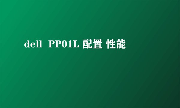 dell  PP01L 配置 性能