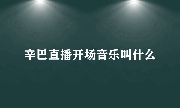辛巴直播开场音乐叫什么