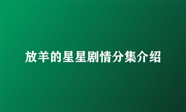 放羊的星星剧情分集介绍