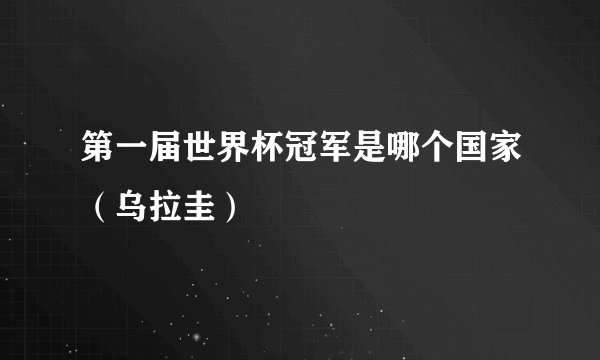 第一届世界杯冠军是哪个国家（乌拉圭）