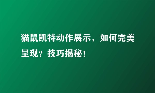 猫鼠凯特动作展示，如何完美呈现？技巧揭秘！