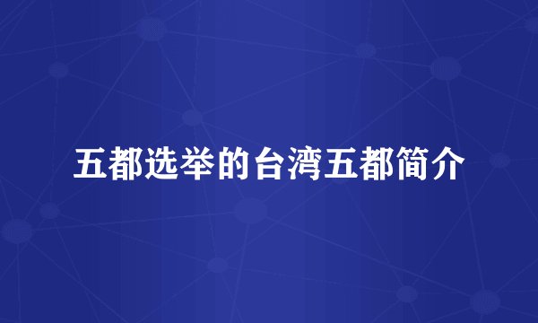 五都选举的台湾五都简介