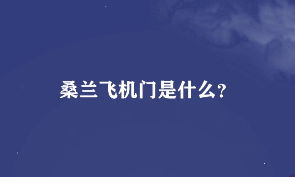 桑兰飞机门是什么？