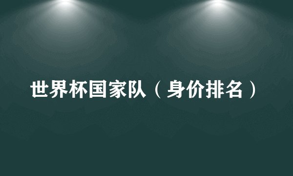 世界杯国家队（身价排名）