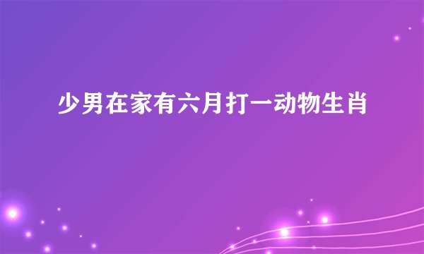 少男在家有六月打一动物生肖