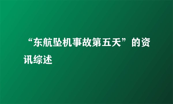 “东航坠机事故第五天”的资讯综述