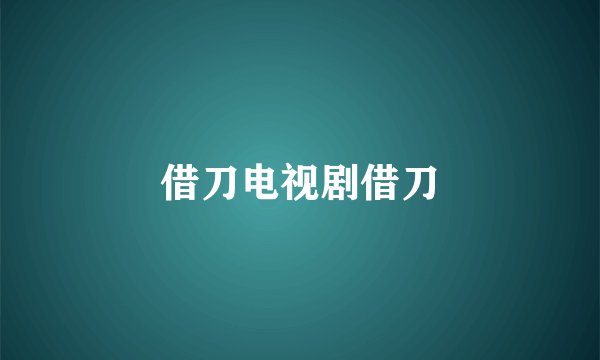借刀电视剧借刀