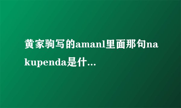 黄家驹写的amanl里面那句nakupenda是什么意思？