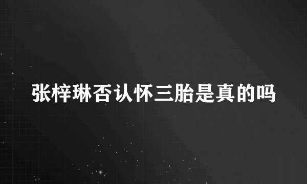 张梓琳否认怀三胎是真的吗