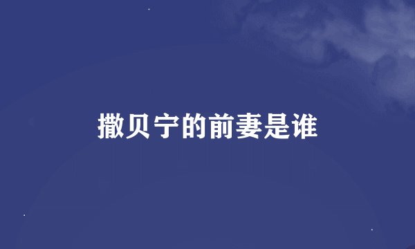 撒贝宁的前妻是谁