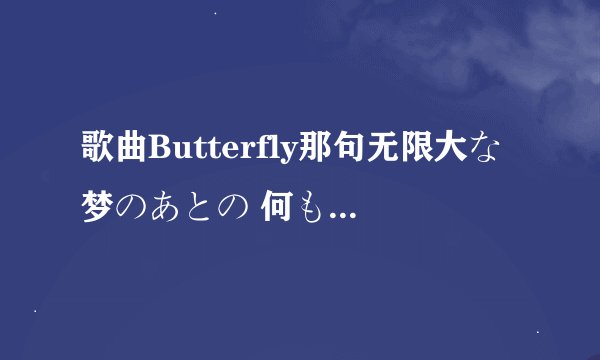 歌曲Butterfly那句无限大な梦のあとの 何もない世の中じゃ如何翻译最佳?
