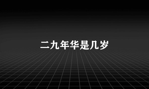 二九年华是几岁
