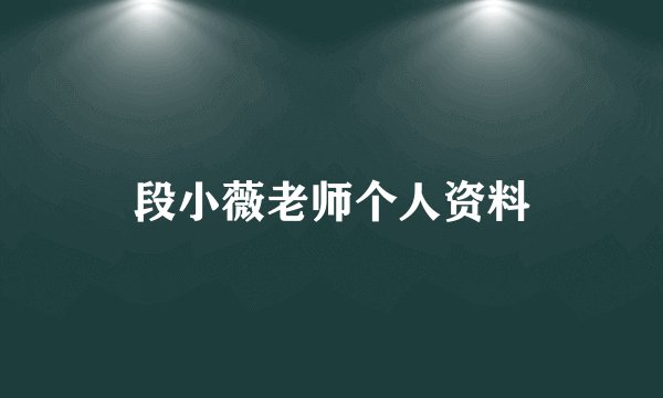 段小薇老师个人资料