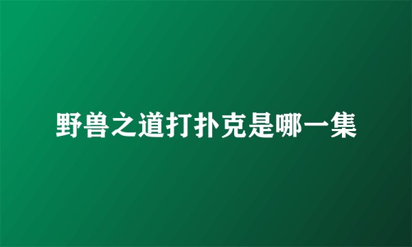 野兽之道打扑克是哪一集