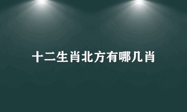 十二生肖北方有哪几肖