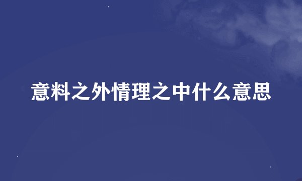 意料之外情理之中什么意思