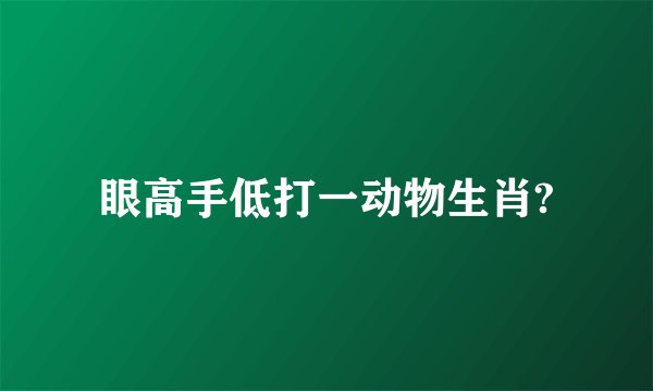 眼高手低打一动物生肖?