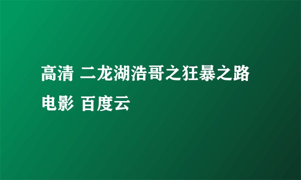 高清 二龙湖浩哥之狂暴之路 电影 百度云