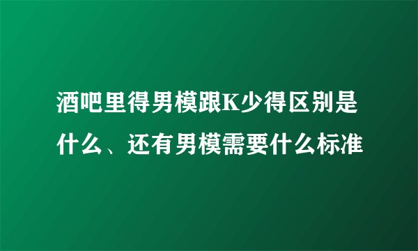酒吧里得男模跟K少得区别是什么、还有男模需要什么标准