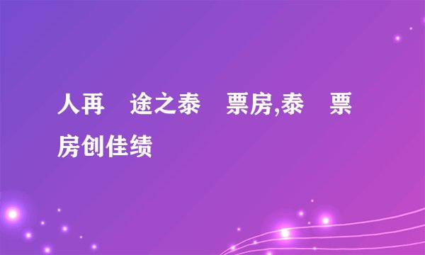 人再囧途之泰囧票房,泰囧票房创佳绩