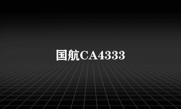 国航CA4333