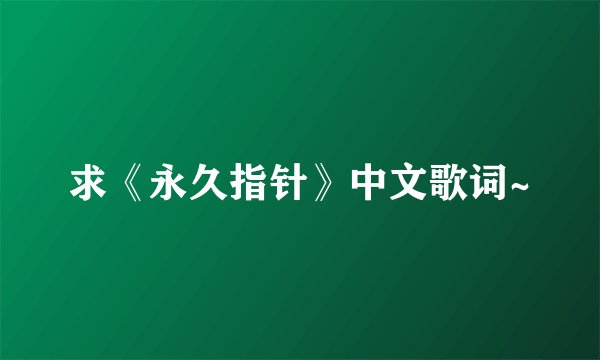 求《永久指针》中文歌词~
