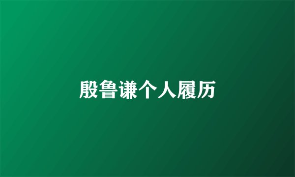 殷鲁谦个人履历